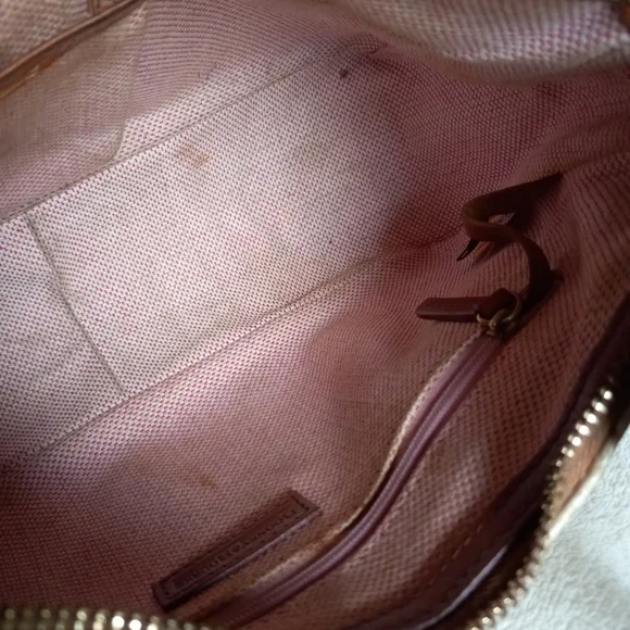 Vintage Dooney And Bourke Handbag Small White and Brown - Picture 9 of 16